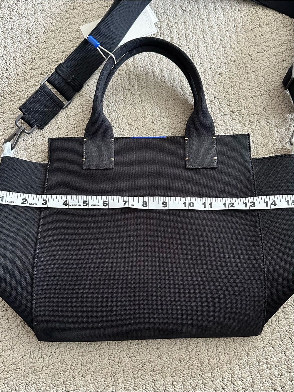 Rothy’s The Handbag Retired Black Tote shoulder crossbody Bag - NWT - Picture 6 of 11